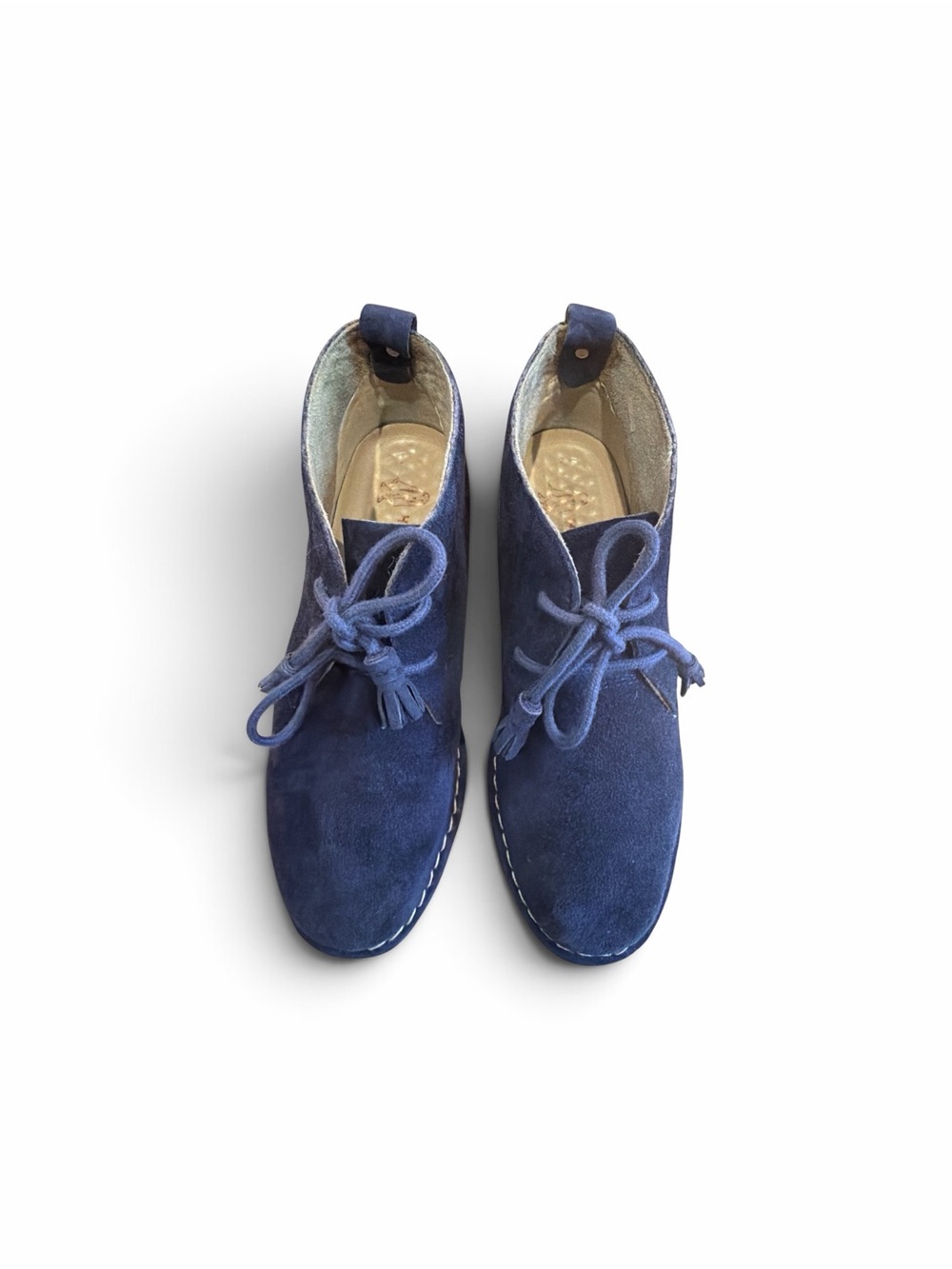 Hush Puppies Blue Suede Loafers with Cream Insole - Picture 3 of 6